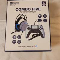 controller + cuffia Xtreme  kit combo five Ps5