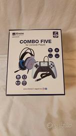 controller + cuffia Xtreme  kit combo five Ps5