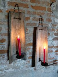 CANDELABRI DA PARETE RICAVATI DA TEGOLE - COPPI