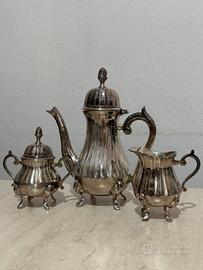 Servizio vintage da caffe e te argentato