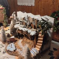 Capanna Presepe con  casette e luci