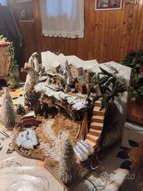 Capanna Presepe con  casette e luci