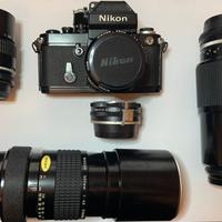 Nikon F2A + obiettivi  + libretti/libri fotografia