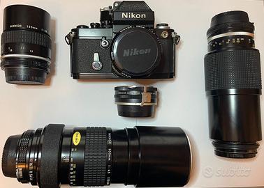 Nikon F2A + obiettivi  + libretti/libri fotografia