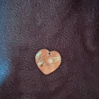 Ciondolo cuore madreperla/resina marmorizzata