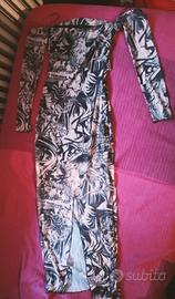 Bershka abito fantasia tatoo nero e rosa