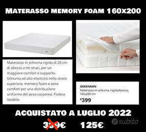 Materasso matrimoniale memory