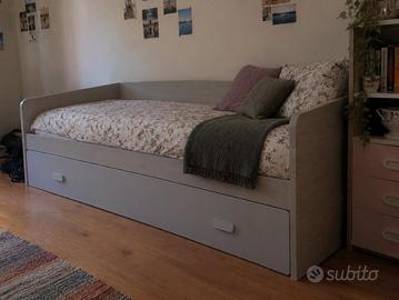 Letto con materasso e rete estraibile