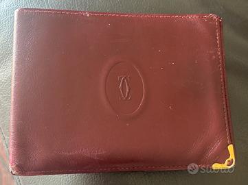 Portafoglio Cartier originale vintage pelle bordea