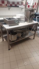 tavolo inox con tagliere per macelleria 