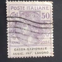 Regno 1924- Enti parastatali- 50 ct usato