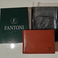 PORTAFOGLIO FANTONI, pelle marrone, Made in Italy