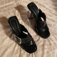 Ciabatte nere 38 Zara Woman con tacco specchiato