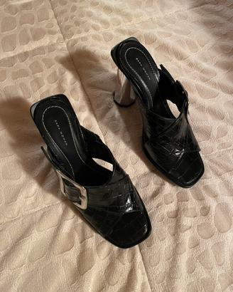 Ciabatte nere 38 Zara Woman con tacco specchiato