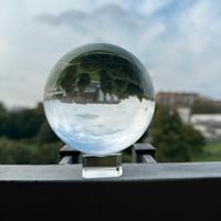 Sfera di vetro trasparente