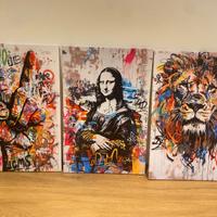 Set 3 quadri Pop Art moderni 40x60 – Stile street/