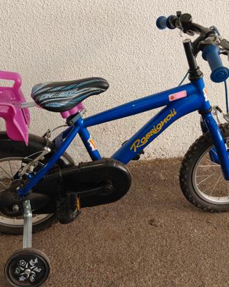 Bici bambino Rossignoli 16" blu con seggiolino
