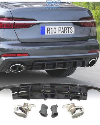 DIFFUSORE AUDI A6 C7 SEDAN AVANT 18-22 LOOK RS6 NE