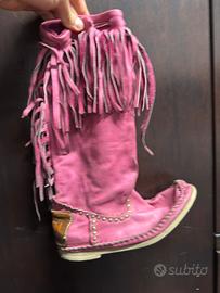 Stivali Hector Riccione rosa con frange