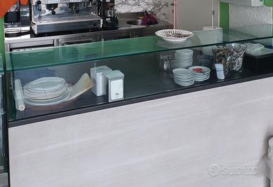 BANCONE BAR "PIAM" CON TECA VETRO PER ESPOSIZIONE