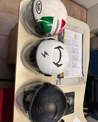 Caschi jet con doppia visiera nero s bianco m