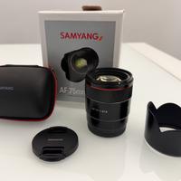 Samyang AF 75mm f1.8 FE per Sony full frame