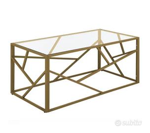 Tavolino salotto/da caffè vetro oro