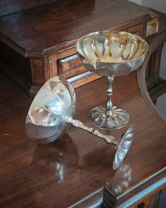 Coppette vintage argentate e oro 24k
