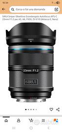 obiettivo sirui 23mm f1.2 e mount