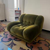 Poltrona letto vintage in velluto