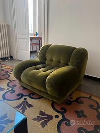 Poltrona letto vintage in velluto