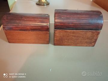 2 bauletti vintage in legno fatti a mano 