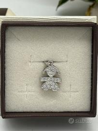 Ciondolo bimba “Le Bebé” Oro Bianco 18 kt con diam