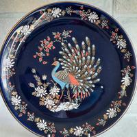 Piatto vintage blu decorativo