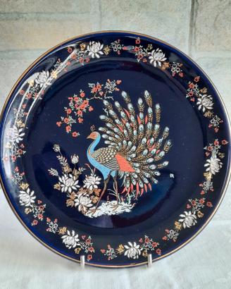 Piatto vintage blu decorativo