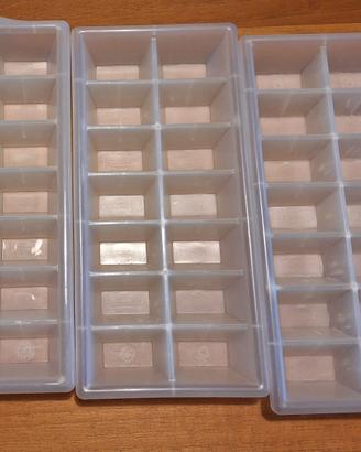 Lotto 3 stampi vassoi per ghiaccio in plastica