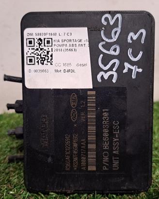 ABS KIA Sportage Serie 58920F1940 D4FDL diesel 168
