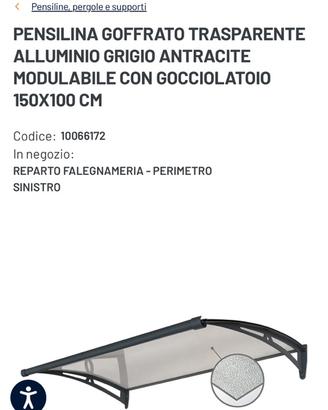 Pensilina alluminio antracite 150x100 sgocciolatoi