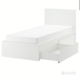 Letto singolo 90x190 Ikea Malm bianco