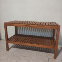 scaffale e panca IKEA MUSKAN legno massello noce