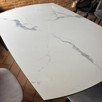 Tavolo marmo bianco 90x130 (fino a 2m) + 6 sedie