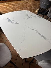 Tavolo marmo bianco 90x130 (fino a 2m) + 6 sedie