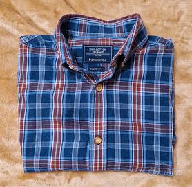 Camicia Springfield quadretti uomo Blu, S