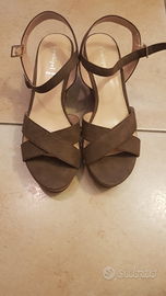 Scarpe - Sandalo incrociato zeppa sughero