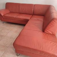 Divano angolare in pelle