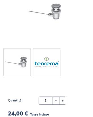 Piletta scarico da 1 1/4" - Teorema
