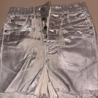 Pantaloncino di jeans argento