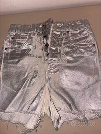 Pantaloncino di jeans argento