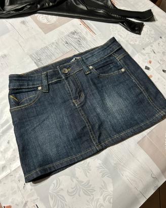 minigonna vintage in denim diesel body pelle shein