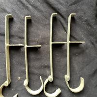 Ferma persiane ferro battuto decorato nero 4 pezzi